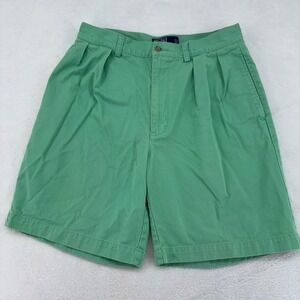 Polo Ralph Lauren Tyler Short Mens 32 Green Pleated Classic Chino Cotton Shorts